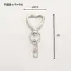 Fecho em Liga de Zinco em Formato de Coração, Anel Aberto de Coração Pêssego com Argola de Figuras de Oito Chaveiro, Pingente de Chaveiro para Acessório de Joias DIY