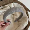 Diadema de tela a rayas estilo coreano con esponja y ala ancha, adecuada para frentes amplias, para lavarse la cara, cubrir mechones rebeldes y como accesorio para el cabello de uso diario para ir al trabajo.