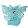 Fábrica de origen transfronteriza Caja de dulces de chocolate blanco ahuecada con láser para boda Cartón de rosa y mariposa en stock