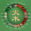 Pulsera de Equilibrio de los Cinco Elementos para Hombres y Mujeres, Pulsera de Cristales Naturales Multigemas, Joyería para el Equilibrio Energético, Elementos de Metal y Tierra, Adecuada para Aquellos con Necesidad de Elementos Dorados y de Tierra