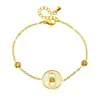2024 Nuevo Pulsera de Acero Inoxidable con Concha Blanca y un Solo Diamante para Mujer, Lujo Ligero, Pulsera Deslizante Versátil, Joyería Explosiva Transfronteriza