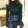 Nuevo Suéter de Punto Versátil Estilo Coreano Otoño/Invierno 2026 Cuello Semitortuga Manga Larga para Mujer Ajustado Elegante Camiseta Básica