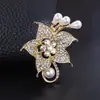 Broche de Perla y Pedrería Lujoso y Elegante, Pin de Pedrería para Mujer, Botón Sencillo Estilo Coreano para Cárdigan, Accesorio para Chaqueta de Traje