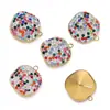 Colgante Cuadrado de Acero Inoxidable con Puntos de Diamante Colores Vivos Cubo de Azúcar de Diamante Colgante Pequeño Accesorios para Collares Hechos a Mano DIY Colgante Venta al por Mayor