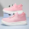 Tênis Esportivo Respirável de Malha para Verão para Mulheres, Solado Macio, Leve, Antiderrapante, Slip-On Fly-Knit Tênis Casual para Meninas