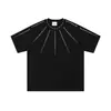 Savagebase Marca de Hip-Hop de Moda con Diseño de Nicho y Decoración de Cuello con Cuentas Tridimensionales Resistente Camiseta de Manga Corta de Verano