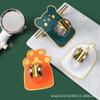 Soporte de ducha chapado en oro de dibujos animados, base fija sin perforaciones, sin costuras para inodoro, soporte de ducha ajustable