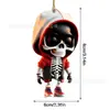 Pingente de carro de caveira nova transfronteiriça Decorações de carro criativas de Halloween Decoração de pingente plano de acrílico