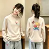 2026 Top de Forro Polar Otoño/Invierno para Niñas Medianas y Grandes Camiseta Elegante de Manga Larga Versátil Prenda Base Moda Cuello Alto Ropa Interior