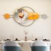 Nuevo reloj de restaurante mural combinado hierro tridimensional pintura colgante Tridimensional Porche restaurante Pared Pintura de porcelana cristal decoración de pared