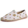 Novo Estilo Venda Direta da Fábrica Moda Casual Alpargatas Masculinas e Femininas, Sapatos Tecidos de Palha, Slip-On de Lona Respirável Sapatos Preguiçosos