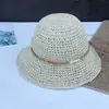 Sombrero de Paja Tejida con Cordones Azules para Mujer, Sombrero de Sol de Ala Ancha de Verano, Sombrero de Pescador, Sombrero de Protección Solar Estilo Vacaciones en la Playa junto al Mar
