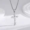 Collar de Cruz de Diamante Completo Ins Maswei Circonita Cadena para Clavícula Europea y Americana Rap Hip-Hop para Hombres y Mujeres Cadena Personalizada de Acero de Titanio