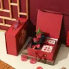 Caja de Regalo de Lujo para Eventos, Caja Roja Retro de Lujo para Regalo de Boda de Agradecimiento, Caja de Regalo para Empaque de Regalo de Boda, Caja Portátil de Dulces para Boda