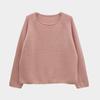 Suéter de Tricô Pulôver Raglan Gola Redonda Cashmere Puro de 357 Agulhas para Mulheres com Borda Enrolada Pulôver de Cashmere