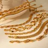 Processamento e Personalização de Pulseiras de Aço Inoxidável Banhado a Ouro 18K Transfronteiriças para Mulheres, Correntes Artesanais Estilo Ins Europeu e Americano, Joias de Aço Titânio Que Não Desbotam