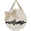 Bienvenido Cartel Colgante de Madera Bienvenida Colgante de Madera Decoración para Colgar en la Puerta Accesorios de Lino Colgante Retro