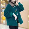 Chaqueta de Invierno de Lujo para Madres de Mediana Edad, Forro Polar tipo Visón Sintético, Abrigo de Piel Enterizo, Prenda Superior para Mujeres de Mediana Edad y Mayores