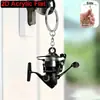 Novo chaveiro de decoração de pingente de pesca plana acrílico transfronteiriço para decoração de chave de carro e bolsa