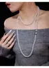 Cadena de Suéter de Perlas en Capas Fragmentadas Europea y Americana Transfronteriza Collar Asimétrico de Tres Capas para Mujer Collar de Perlas Francés de Múltiples Capas