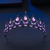 Tiara de Reina Nupcial Europea y Americana Accesorios para el Cabello Amazon Más Vendido Rendimiento Pasarela Aleación Diamante Tiara Accesorios para Vestido