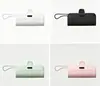 Power Bank Cápsula 5000mAh Mini Compacto com Cabo Embutido Power Bank Transfronteiriço