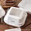 Lonchera con ventana, soufflé de tiramisú, caja de postre de mousse en rodajas, caja para pastel de 4 pulgadas de material PP, caja para pasteles