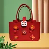 Bolsa de Feltro para Presente de Véspera de Natal Livro Vermelho Mesmo Estilo Mini Bolsa de Maçã Caramelada Bolsa para Embalagem de Presente Bolsa Tote