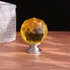 Atacado Transfronteiriço Colorido Alça de Cristal Furo Único Bola Multifacetada Liga de Zinco Puxador de Porta de Armário Gaveta Alça de Cristal