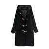 Tamanho Extra Grande Feminino Gordura mm Outono e Inverno Acolchoado Espesso Lã Outwear Elegante Botão de Chifre com Capuz Outwear 2651