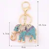 Llavero de Metal con Elefante de Pedrería Anillo Animal Regalo de Navidad Colgante para Mochila Venta Caliente Transfronteriza Mayoreo
