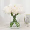 Flores Artificiales Estilo Europeo Atadas a Mano Peonías de 5 Cabezas, Flores Artificiales para Decoración del Hogar, Suministros para Bodas, Plantas Verdes Artificiales al por Mayor