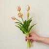 Nueva viga de lazo de goma suave de 5 ramas, simulación de PU, tulipán, decoración de escritorio para el hogar, flor falsa, tulipán, venta al por mayor