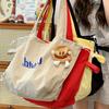 Bolsa Tote para Mujer con Diseño de Cierre de Cordón de Aspecto Elegante Bolsa de Lona Gran Capacidad Ligera Moderna Bolso de Hombro para Viajes al Trabajo Venta al por Mayor