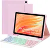 Funda Protectora para Tablet Amazon Fire HD 10 Más Teclado Bluetooth Inalámbrico Retroiluminado con Fijación Magnética Adecuado para Máximo 11 Pulgadas