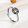 Anillo de dinero retro personalizado de plata de ley s925 con carácter chino, anillo suelto, joyería de plata para mujer Guofeng
