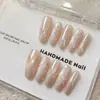 Estilo desejo puro aurora Hailey flores de renda tridimensionais versátil clareamento da pele arte de unha feita à mão unhas vestíveis produto acabado atacado disponível