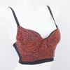Camisole Colete de Personagem Versátil Estilo Ultra-Curto Costurado à Mão e com Apliques de Diamante Camisole bra da Moda Celebridade da Internet