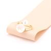 Novo anel de pérola barroca simples folheado a ouro com incrustação de diamante aberto ajustável elegante anel de dedo indicador versátil para mulheres