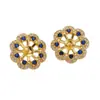 Accesorios para Set de Joyería de Perlas DIY Anillo Colgante Pendiente de Girasol Zirconia Azul Profundo Clásico y Elegante