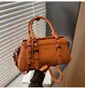 Bolso de Mano Moderno Retro Transfronterizo para Mujer, Nuevo Bolso Boston con Textura de Moda, Versátil para el Viaje Diario, Bolso de Hombro Cruzado