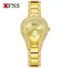 Reloj Popular Transfronterizo Ofns, Reloj de Diseño Impermeable de Moda de Lujo Ligero, Reloj de Cuarzo de Alta Gama de Lujo para Mujer Incrustado con Diamantes