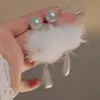 Brincos de Bolinha de Pelo Gota d'Água Outono Inverno Luxo Acessível High-End Elegantes Atmosféricos Moda Novos Brincos de Pelúcia Brincos para Mulheres