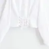 Roupas femininas de comércio exterior europeu e americano transfronteiriças ZA, populares no AliExpress, com design de amarração, acinturadas, modeladoras, camisa curta