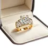 Joyería de moda europea y americana transfronteriza, Anillo de gema de zirconia cúbica creativa estilo Wish, Anillo de regalo para aniversario de bodas para mujeres