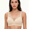 Ropa Interior de Mujer Tallas Grandes Europea y Americana Malla de Lunares Transpirable Sujetador sin Costuras Tira de Gel Soporte Suave Sujetador Cómodo