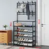 Zapatero y Perchero Multifuncional, Perchero para Ropa, Perchero de Pie, Zapatero Ensamblable de Múltiples Niveles, Estilo Simple y Moderno para Dormitorio