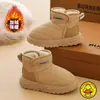 Botas de Neve Infantis Pato Amarelo Meninos Inverno Novo Estilo Veludo Espessado Sapatos de Inverno Impermeável Antiderrapante Meninas Neve Sapatos de Algodão