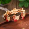 Pulseira Geométrica Quadrada com Pontos de Esmalte Coloridos Transfronteiriça Novo Design de Gotejamento de Óleo Pulseira Elástica Elegante de Alta Qualidade Moda