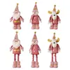 Decoraciones Navideñas Transfronterizas Papá Noel Rosa Muñeco de Nieve Reno Figuras Telescópicas Adornos para Escaparates Regalos de Decoración Navideña
